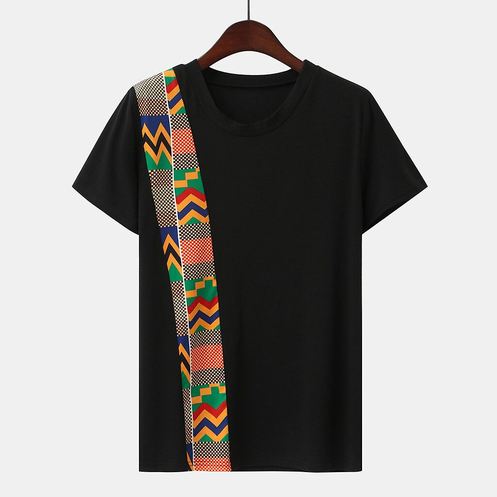 Thumbnail: Couple Clothes Summer T Shirt Men African Print Ethnic T-shirt O-neck Short Sle