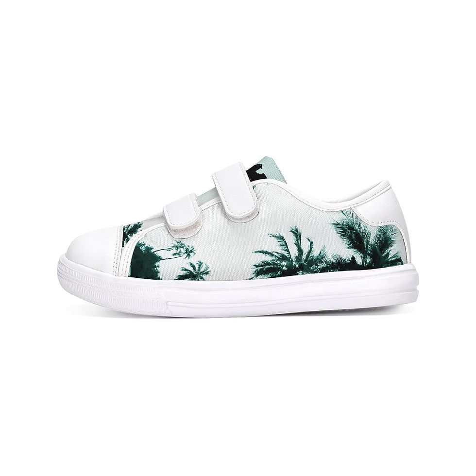 Thumbnail: Find Your Coast Kids Canvas Palm Tree Velcro Sneaker Shoes