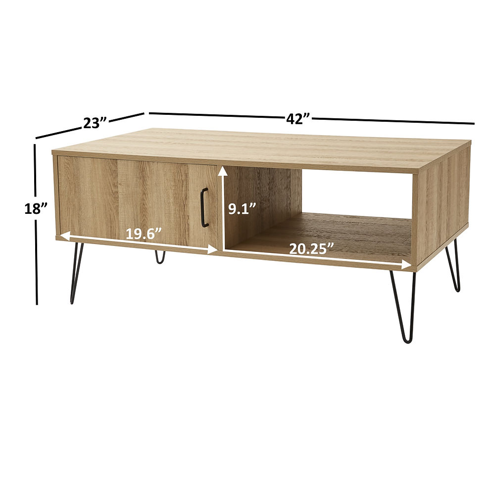 Miniature : Mainstays Modern Hairpin Rectangle Coffee Table, Oak