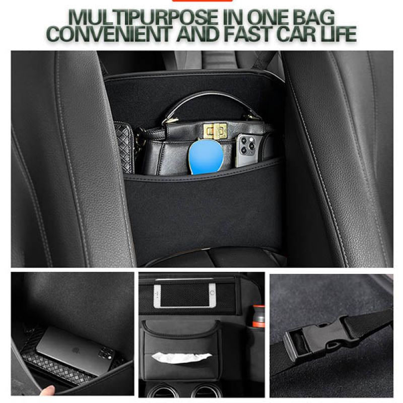 الصورة المصغرة: Mintiml® Car Large Capacity Pu Storage Bag Car Front Seat Middle Storage Bag Au