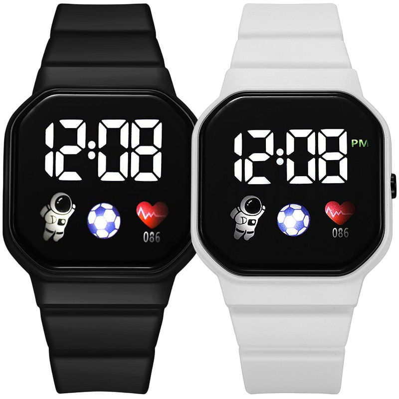 Thumbnail: Children's LED Digital Watch Boy Girl Sport Waterproof Smart Watches Silicone S