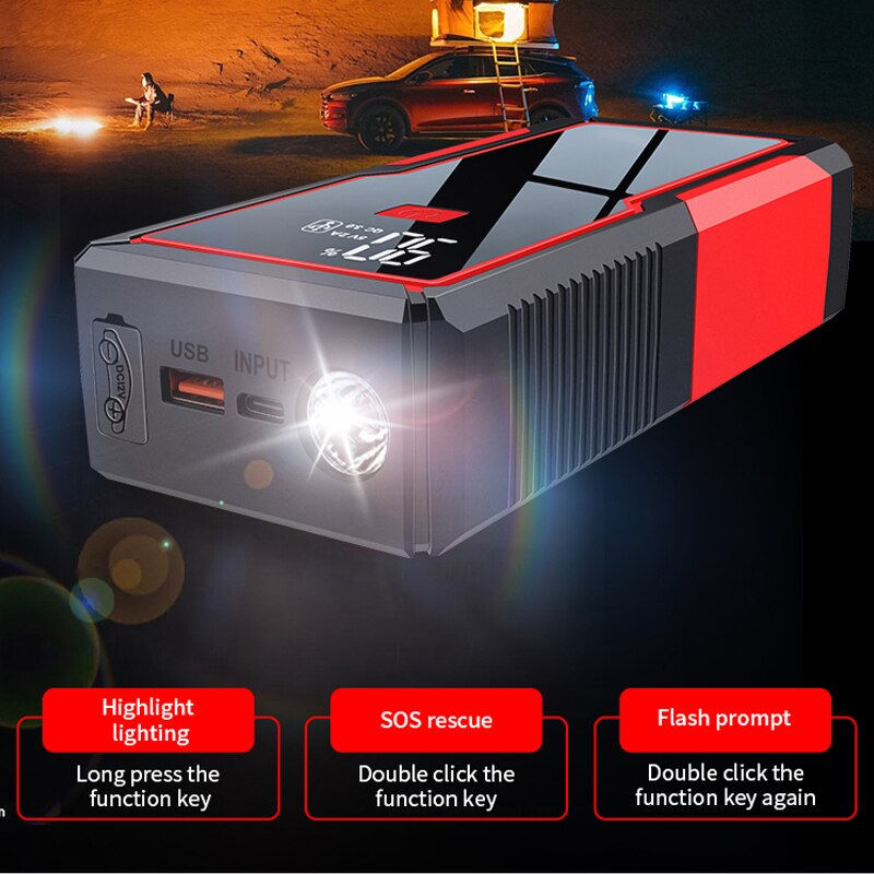 Thumbnail: 26000mAh Car Jump Starter Power Bank 12V Portable Car Battery Booster Charger S