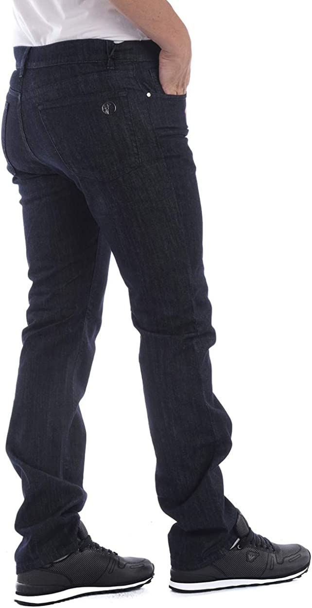 Thumbnail: Versace Collection Pants Jeans Blue for Men Cotton Zip and Buttons V600367SVT01