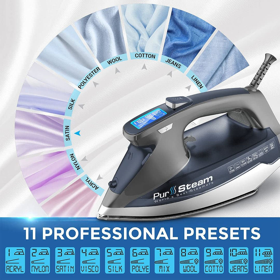 Miniatura: PurSteam Professional Grade 1800-Watt Steam Iron with Digital LCD Screen, 3-Way