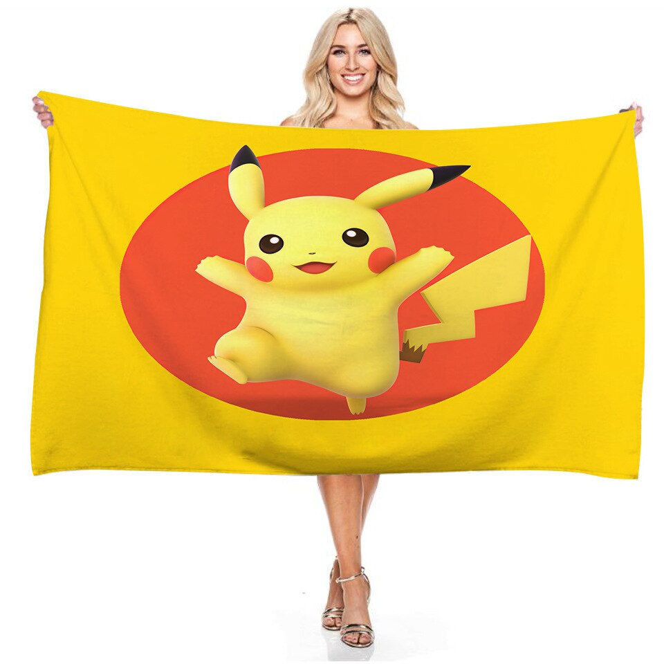 Thumbnail: Pokemon New Pikachu Raichu Children's Cartoon Bath Towel Beach Towel Couple Bat