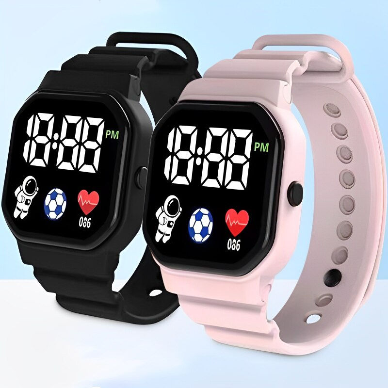Thumbnail: Children's LED Digital Watch Boy Girl Sport Waterproof Smart Watches Silicone S