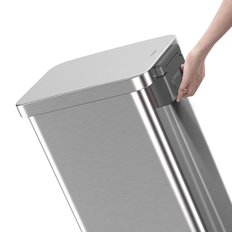 Thumbnail: 13.2 Gallon Trash Can, Stainless Steel Step On Slim Kitchen Trash Can, Silver  