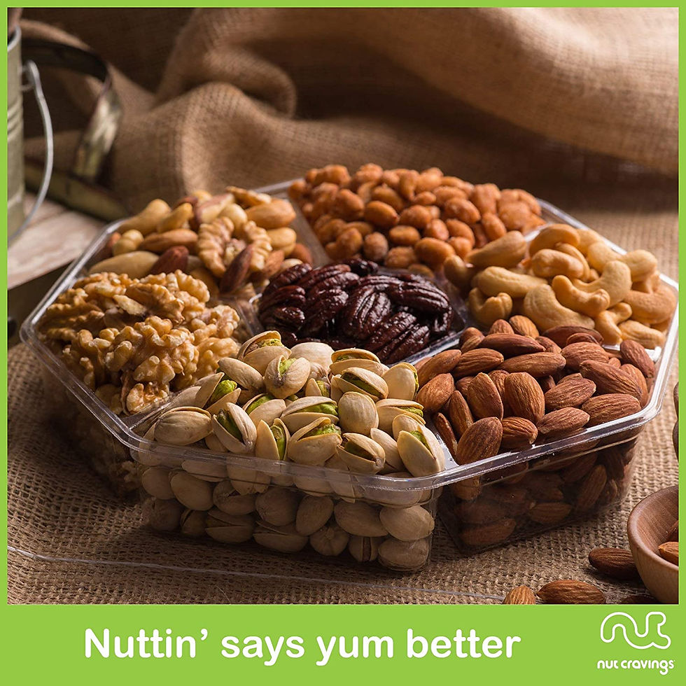 Thumbnail: Congratulations Gift Basket, Premium Gourmet Nuts Arrangement Platter (7 Assort