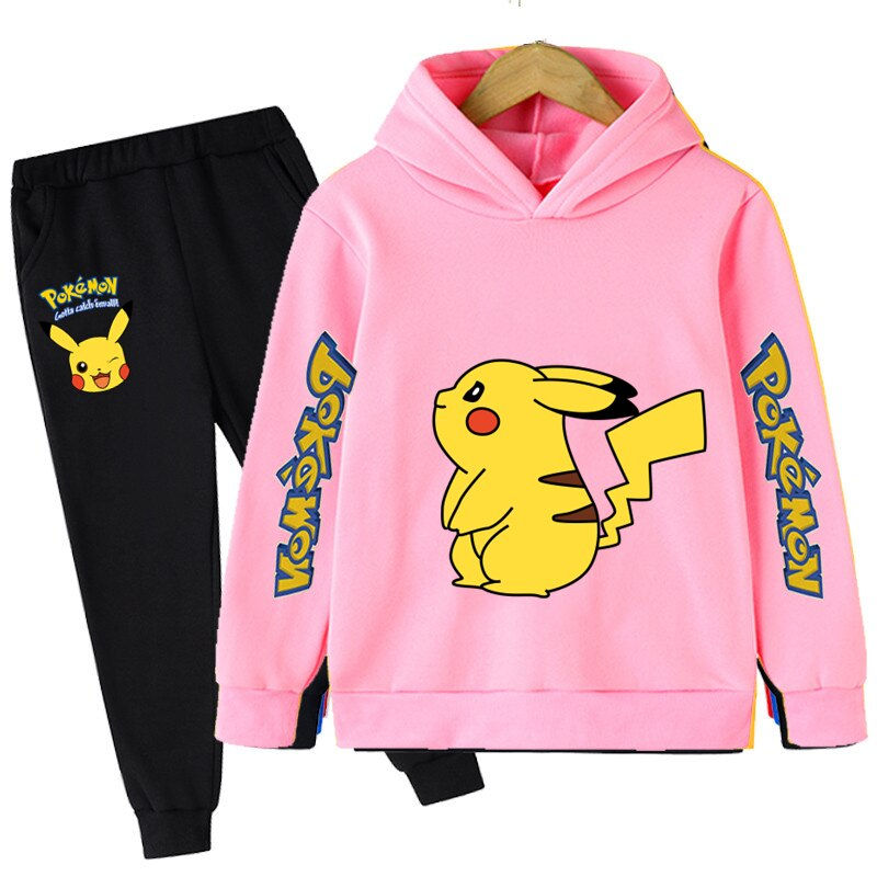 Thumbnail: Pikachu Dragon Kids Sweatshirt Pants Suit Coat Casual Boys Girls Long Sleeve Po