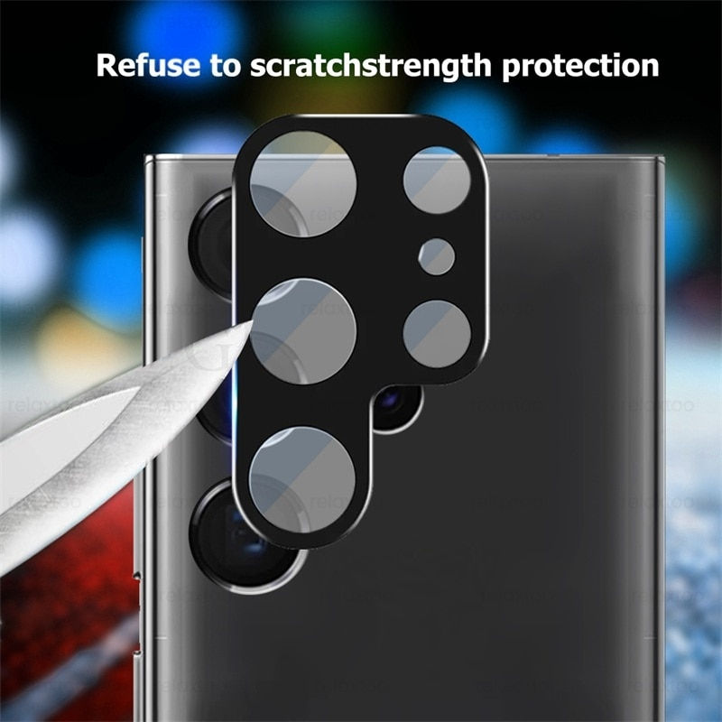 Thumbnail: S22Ultra Lens Protective Case 2PCS 3D Curved Tempered Glass Camera Protector Co