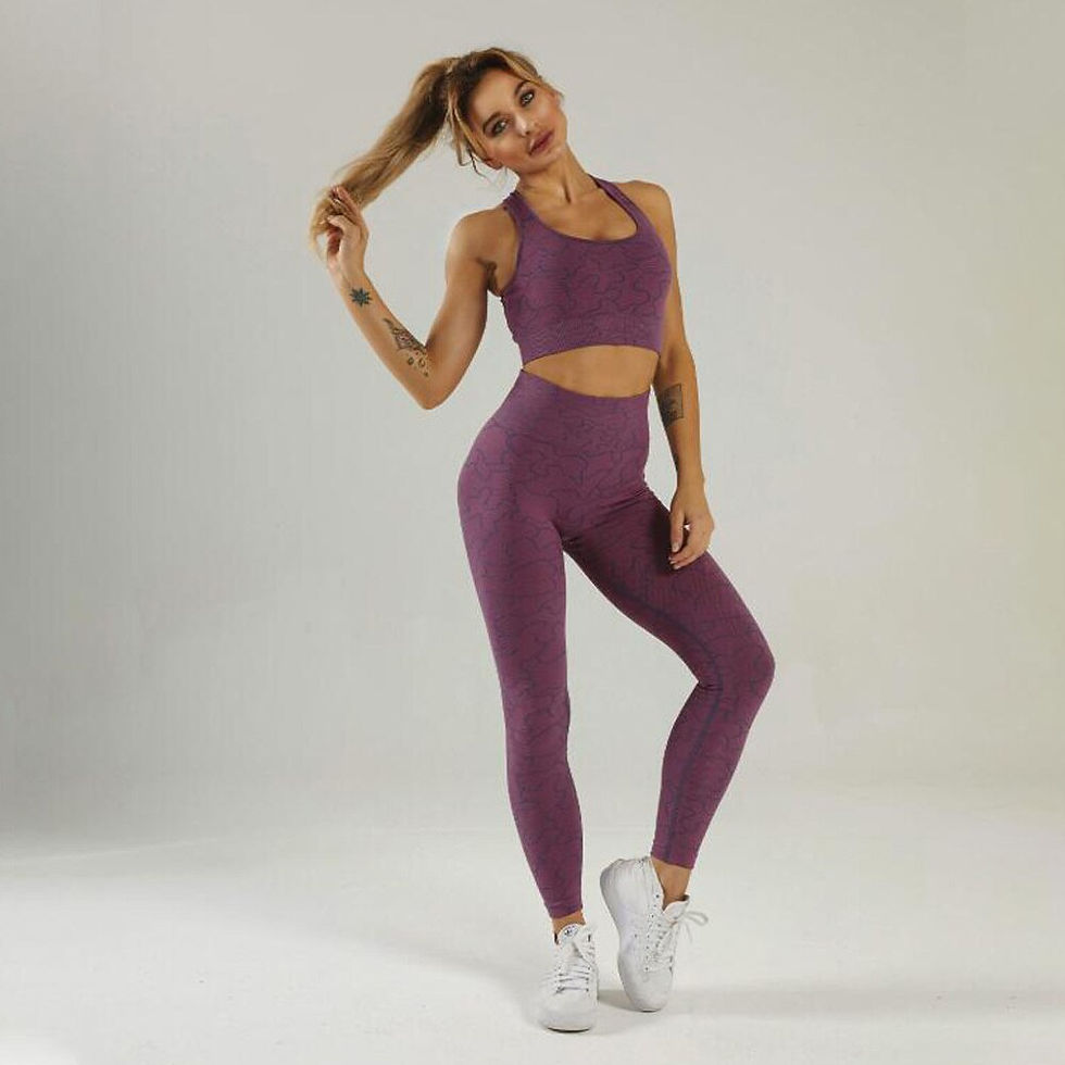 Миниатюра: 2PCS Yoga Set Sports Suit for fitness Gym Set Workout Clothes For Women Sports 