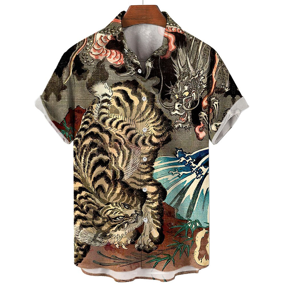Thumbnail: Social Shirt Everyday Men's Beach Summer Outdoor Vintage Shirts 3D Animal Print