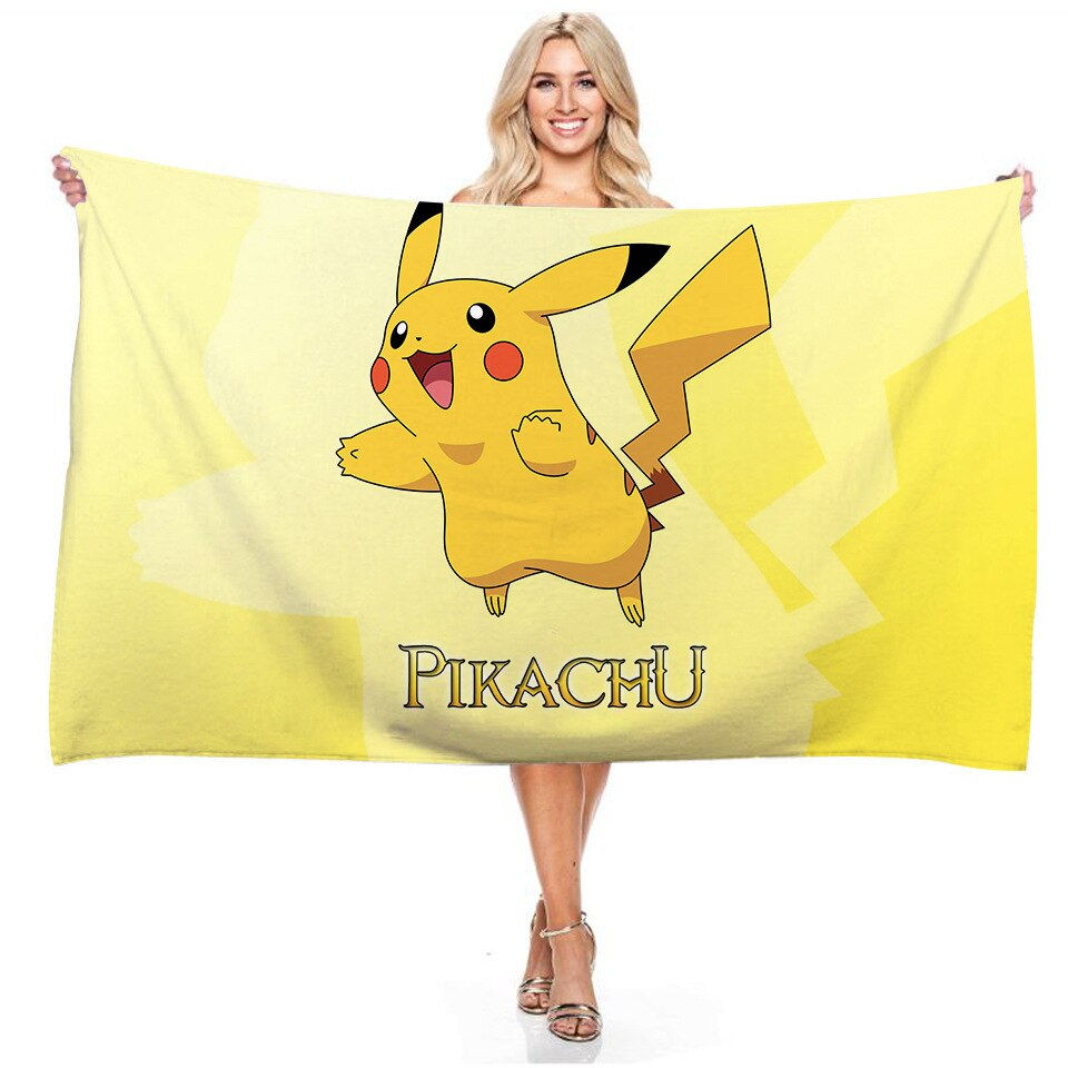 Thumbnail: Pokemon New Pikachu Raichu Children's Cartoon Bath Towel Beach Towel Couple Bat