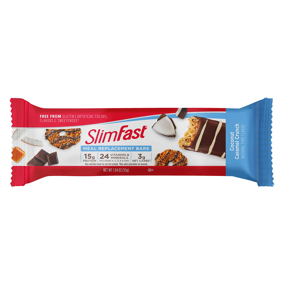 Miniature : SlimFast Meal Replacement Bars, Coconut Caramel Crunch, 5 Count