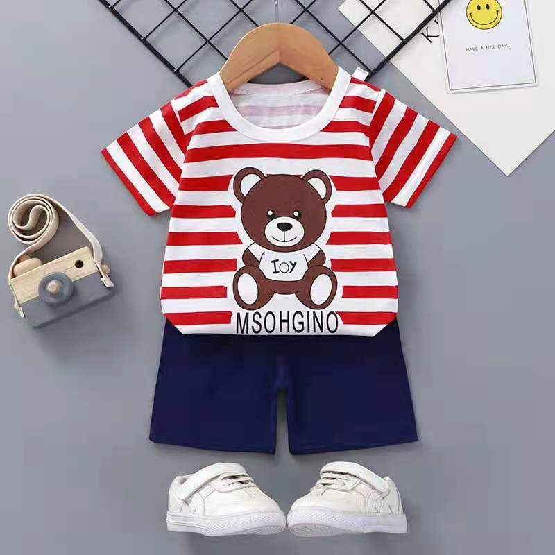 Thumbnail: Cotton Kids Clothing Sets 2pcs Summer Clothes for Girls New Baby Boys Short Sle