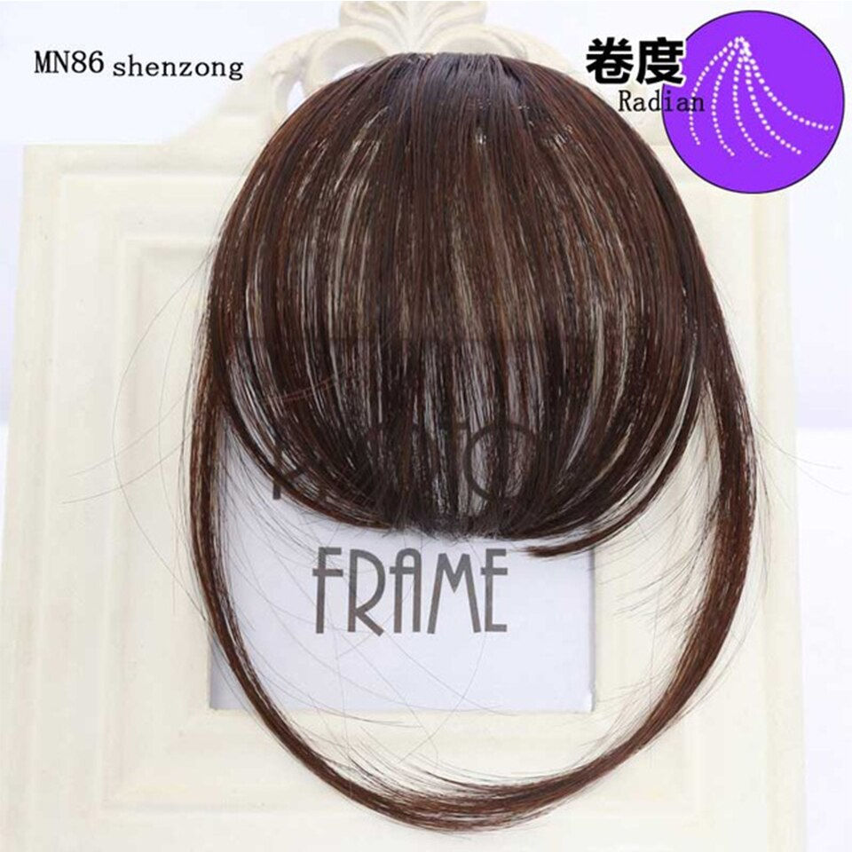 Thumbnail: LUPU Synthetic Hair, Women's Bangs, Short Hair Clips, Natural Black, Solid Color
