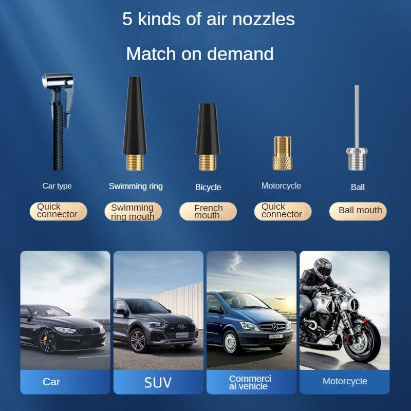 Miniature : Car Tire Inflator Pump Touch Car Convenient Electric Pump Multifunctional Autom