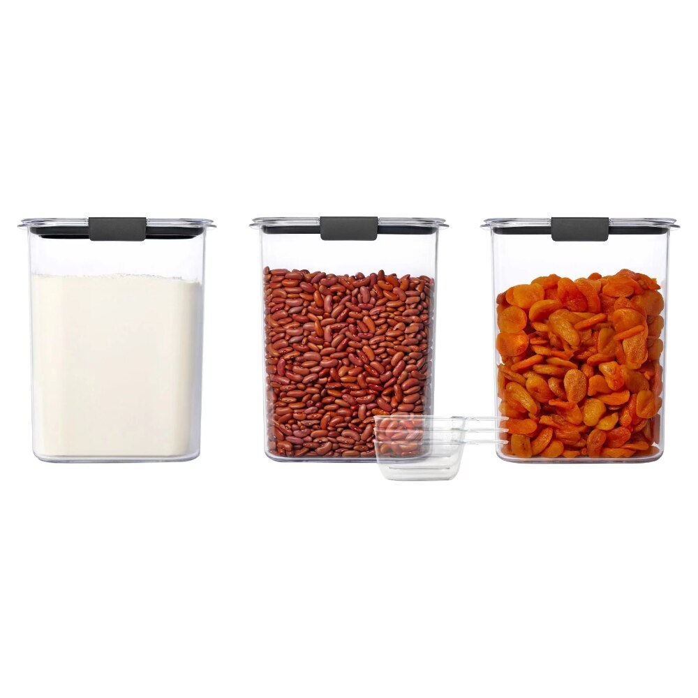 Pantry 3-Piece Set, Clear and Airtight Food and Pantry Storage Containers food 
