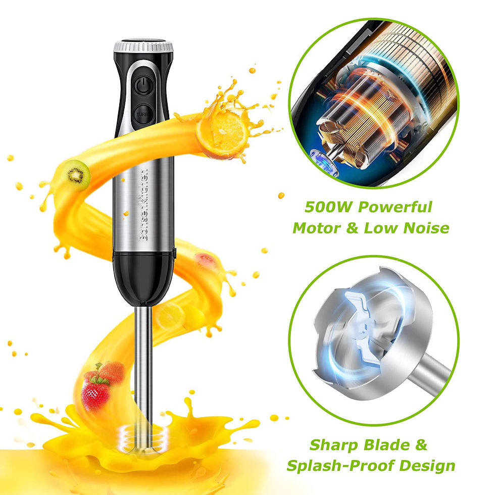 Thumbnail: Immersion Handheld Blender, Stainless Steel Hand Stick Blender, 20-Speed 4-In-1