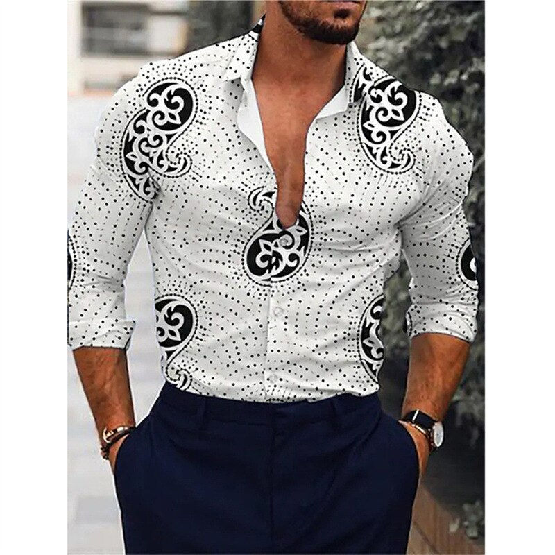 Thumbnail: Hawaiian Men's Shirts 3d Print Designer Clothing 5XL Long Sleeve Shirts Beach V