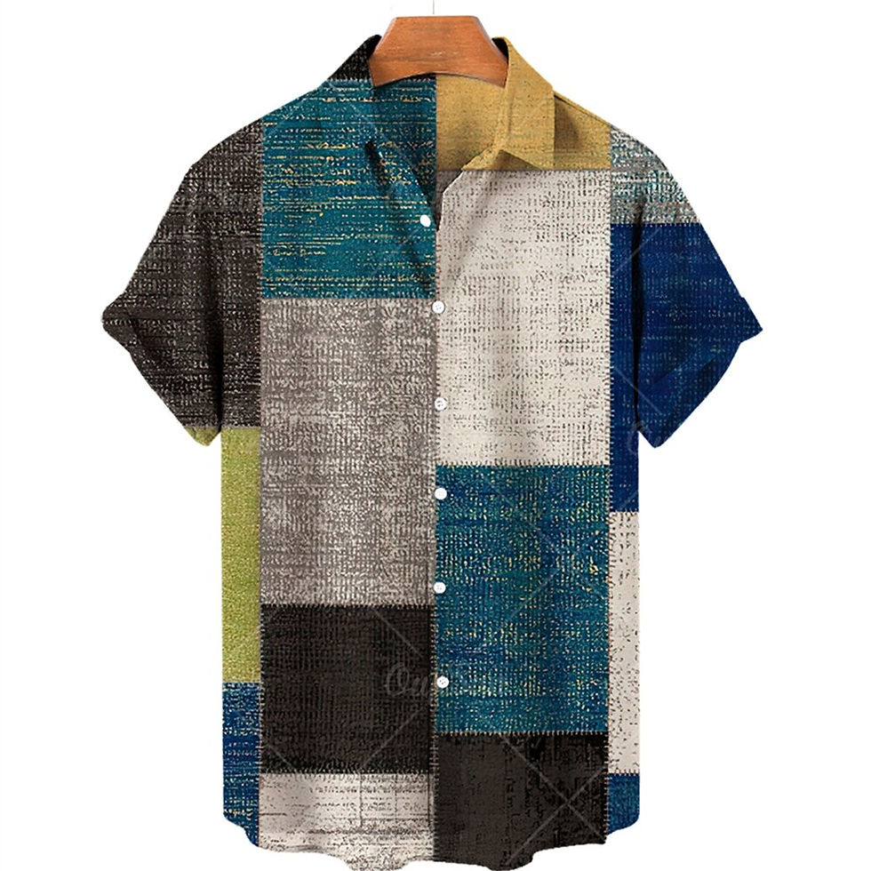 الصورة المصغرة: New 3d Men's Hawaiian Shirt Male 5xl Breathable Summer Patchwork Vintage T-Shir