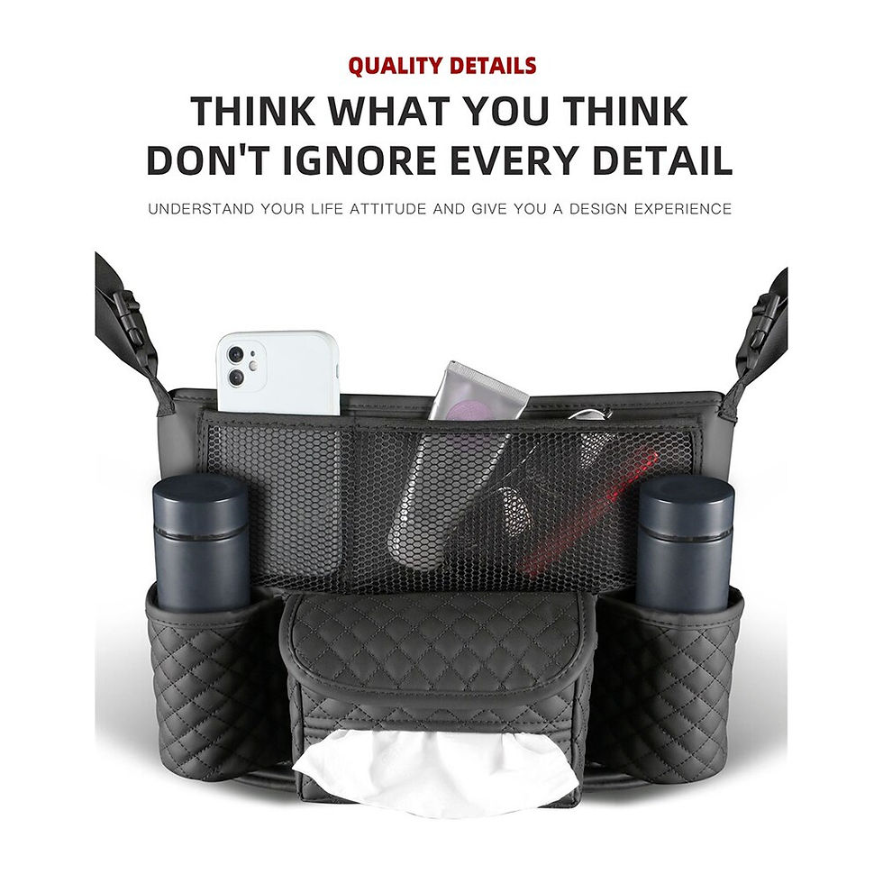 Miniature : Car Seat Storage Bag PU Leather Auto Seat Middle Box Hanging Pocket For Stowing