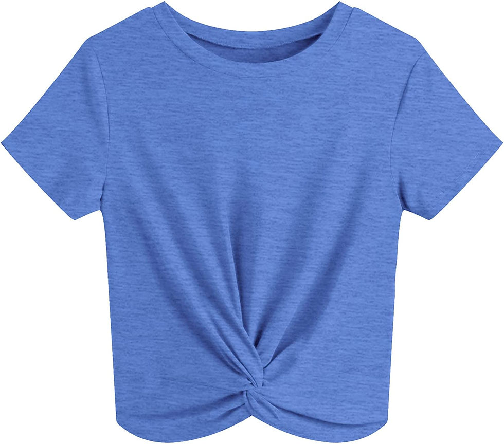 Thumbnail: JINKESI Women's Summer Causal Short Sleeve Blouse Round Neck Crop Tops Twist Fr