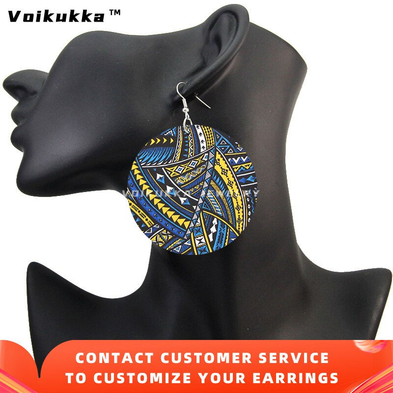 Thumbnail: Voikukka Jewelry 6 CM Circle Hawaii Polynesian Pattern Bohemian Both Sides Prin