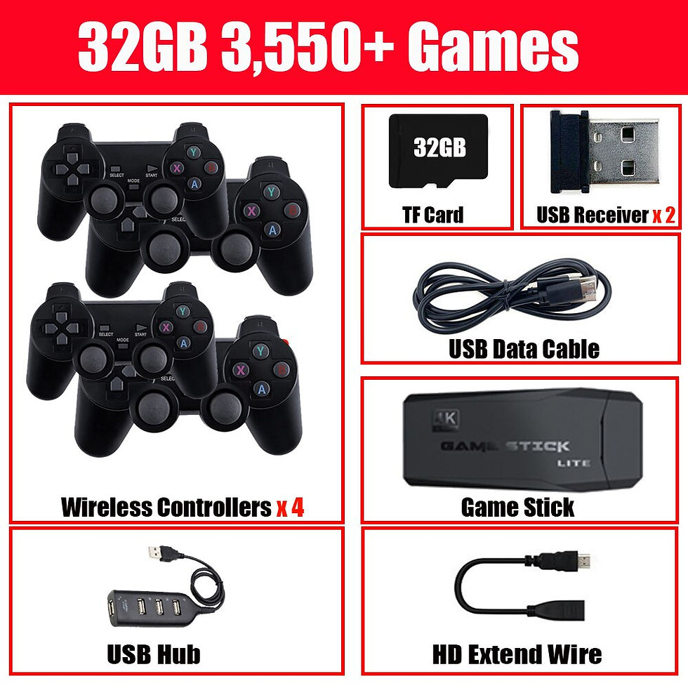Thumbnail: Video Game Console 64G Built-in 10000 Games Retro handheld Game Console Wireles