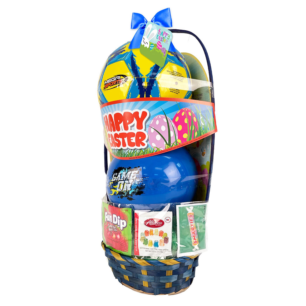 Thumbnail: Megatoys Assorted 2 Ball Set with Candy Easter Basket Gift Set