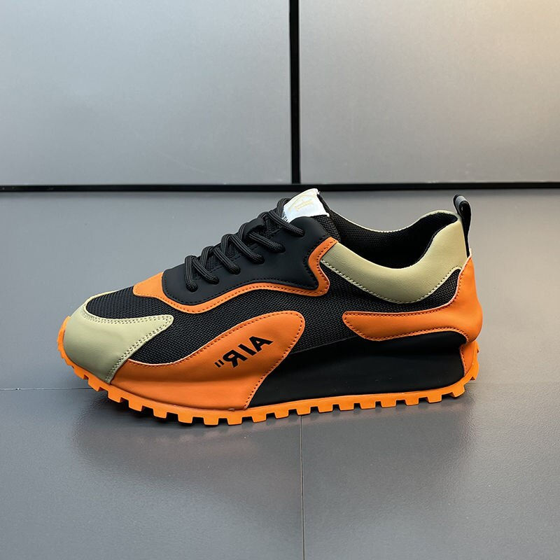 Thumbnail: Chunky Sneakers Men Cover Bottom Board Shoes Fashion Casual Microfiber Leather 