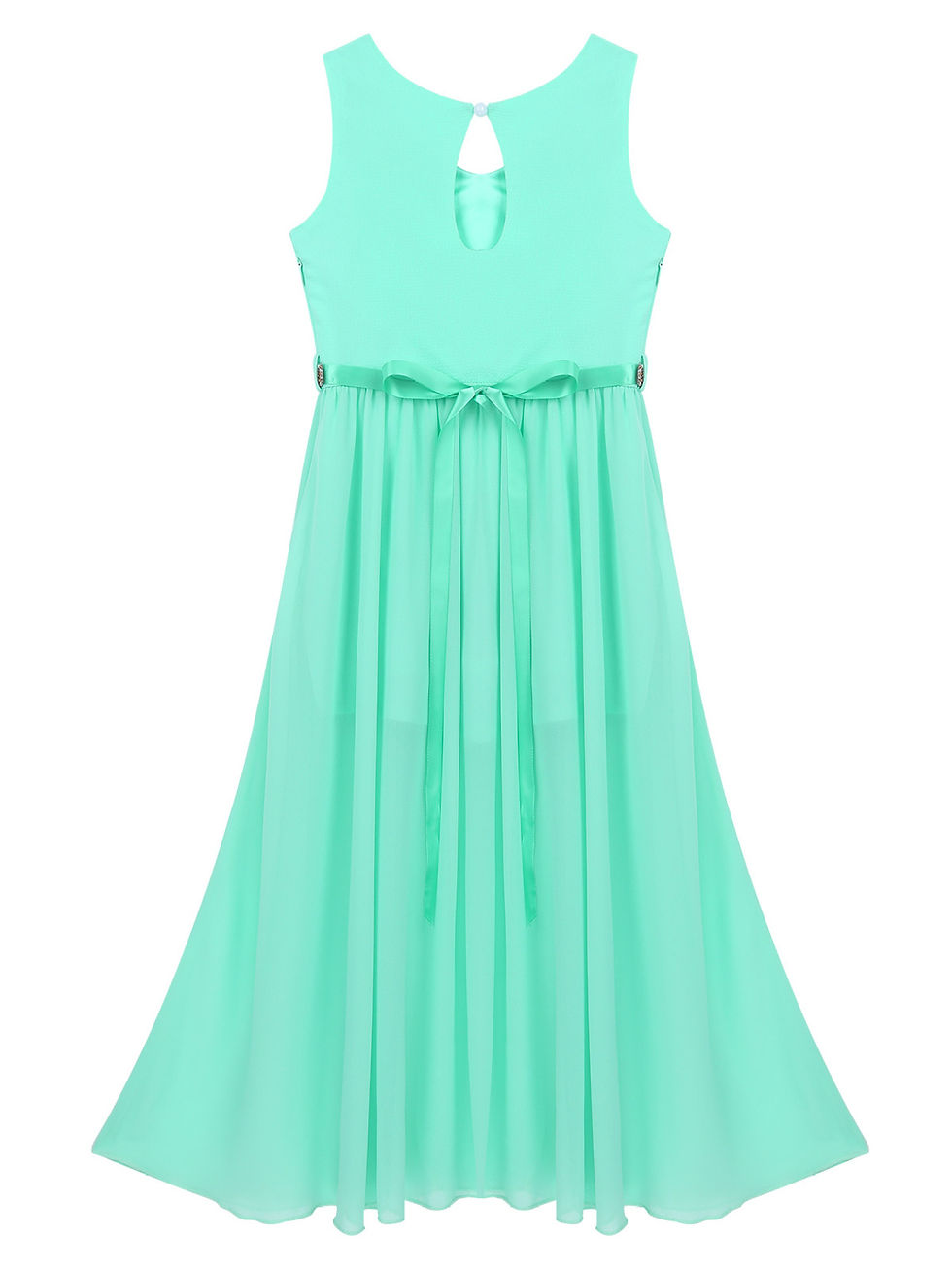 Thumbnail: YiZYiF Kids Girls Sleeveless Chiffon Romper Maxi Dress for Birthday Party Schoo