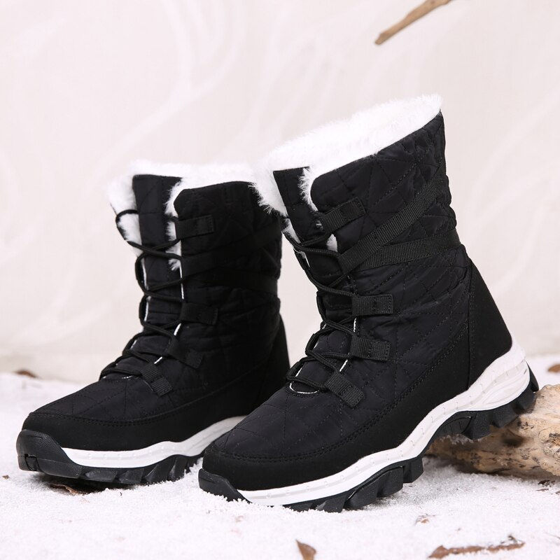 Miniaturbild: New Fashion Snow Boots for Women Warm Plush Winter Boots Waterproof Ankle Boots