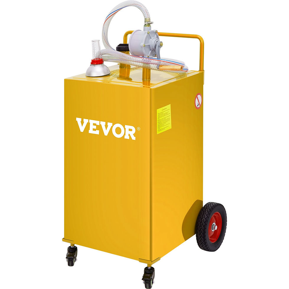 الصورة المصغرة: VEVOR Fuel Caddy Portable Fuel Storage Tank 35 Gallon 4 Wheels with Manuel Pump