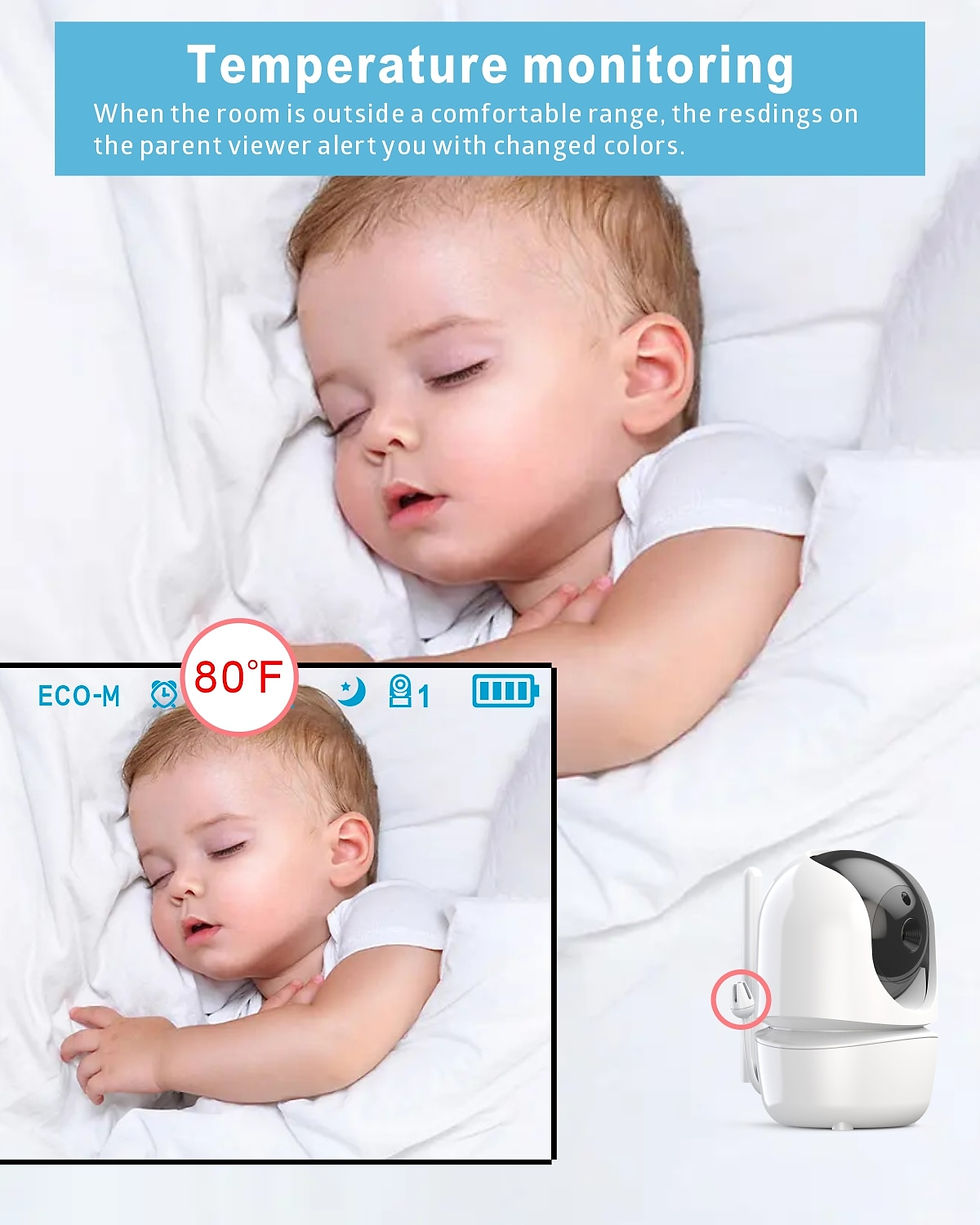 Thumbnail: 2023 New Baby Monitor 4.3Inch Wireless With PTZ Camera High Security Camera Nig