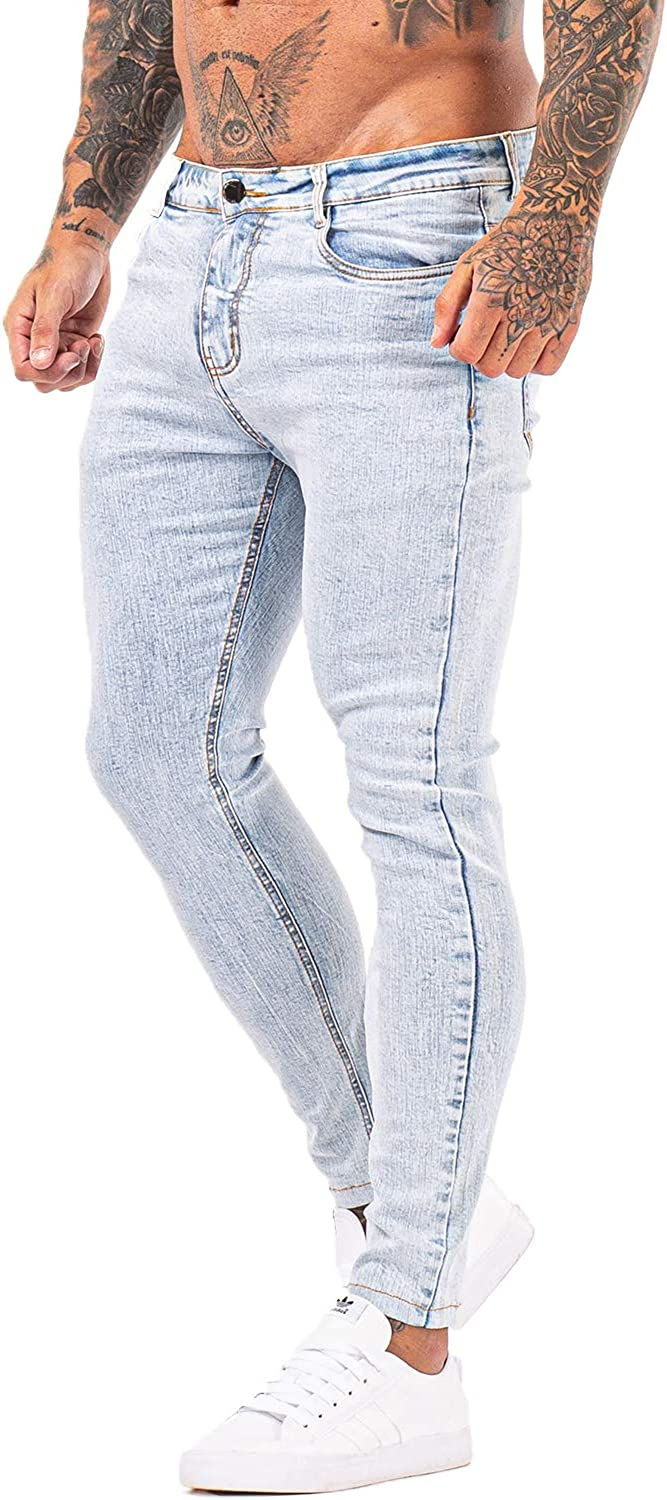 Thumbnail: GINGTTO Skinny Jeans for Men Stretch Slim Fit Ripped Distressed