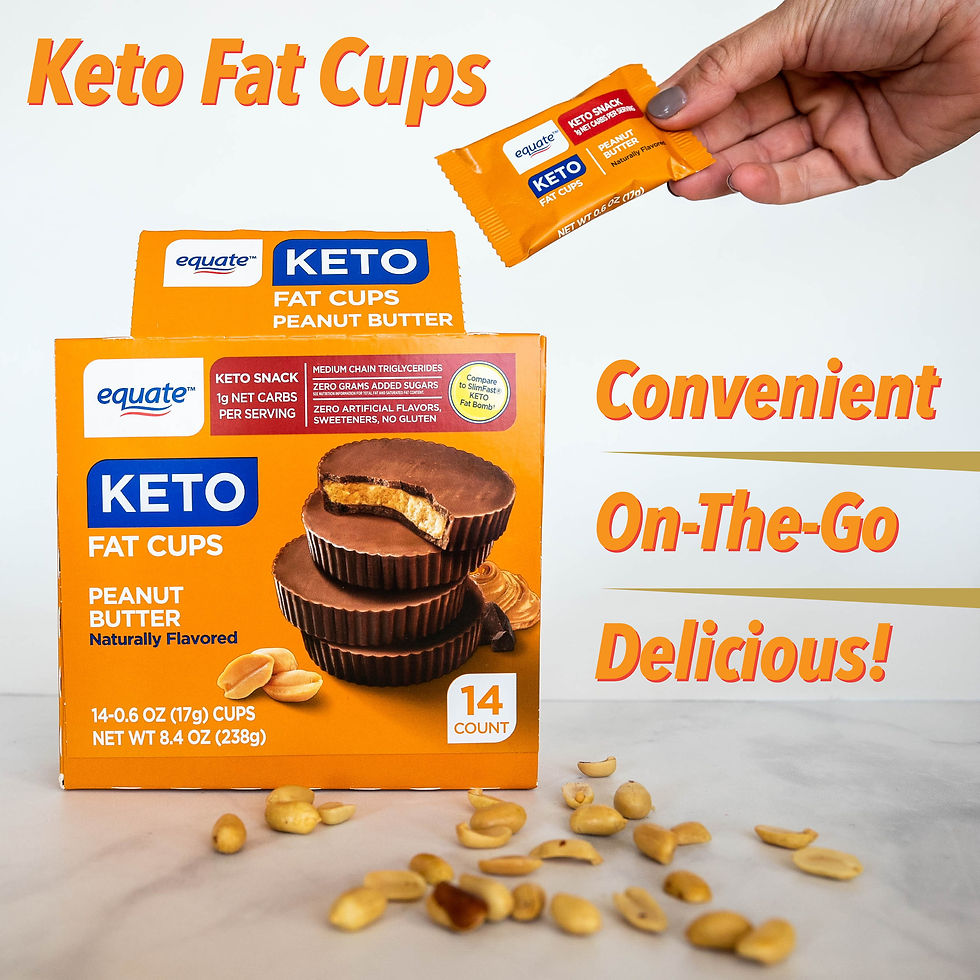 Miniature : Equate Keto Fat Cups, Peanut Butter, Keto Snack, 14 Ct