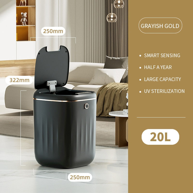 Thumbnail: Smart Trash Can Automatic Sensor Garbage Bin Kitchen Bathroom Touch Bucket Wast