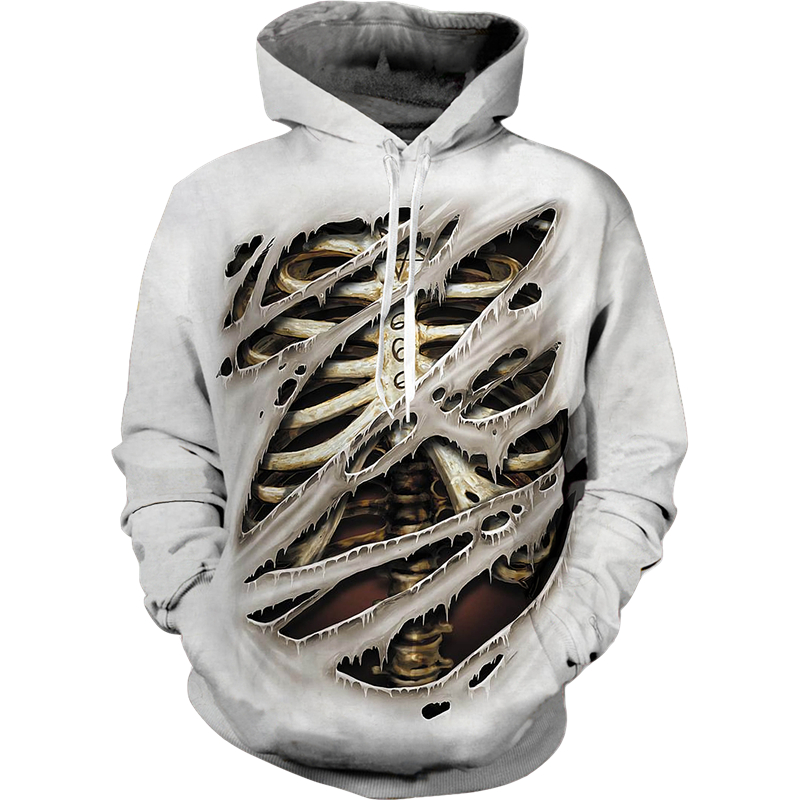 Thumbnail: Skull 3D Print Personality Hoodie/Zipper Sweatshirt/Pants/Suit Cool Halloween S