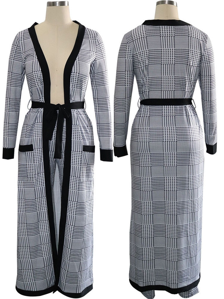 Thumbnail: Print Dresses for Women 2 Piece Set Outfit Africa Clothing Pants Suit Robe
