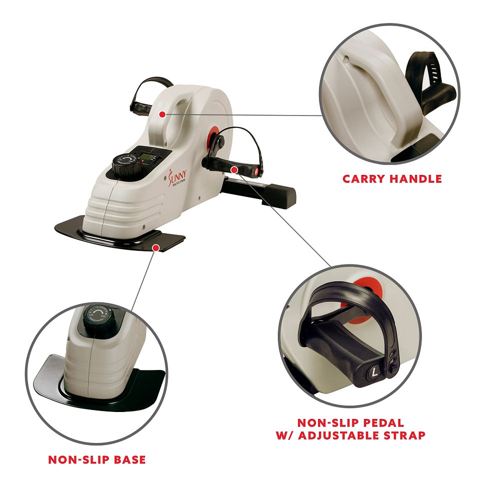 Thumbnail: Magnetic Mini Elliptical Exercise Pedal Cycle Bike for Under Desk Indoor Workou