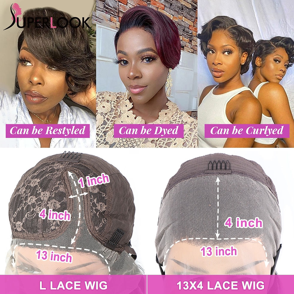 الصورة المصغرة: Short Bob Pixie Cut Wig Remy Straight Brazilian Human Hair Sale Transparent T P