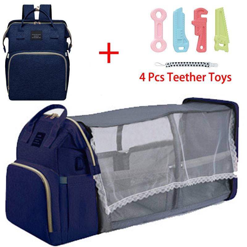 Miniature : Folding Mommy Bag Lightweight Portable Folding Crib Bed Large-capacity Baby Bac