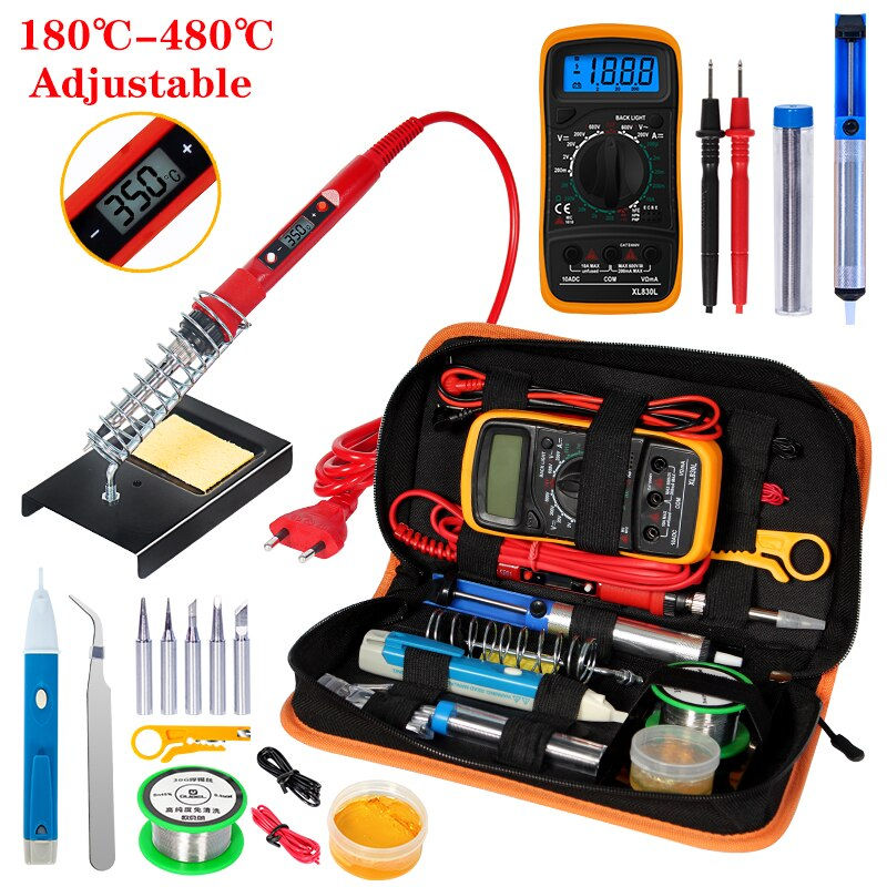 الصورة المصغرة: Temperature Electric Soldering Iron Kit 110V 220V 80W Soldering Iron kit With X