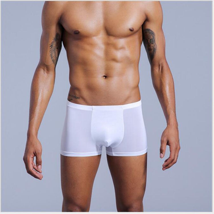 Thumbnail: Very Thin Men's Underwear Ice Silk Boxers Double Bagged High-Stretch Boxers