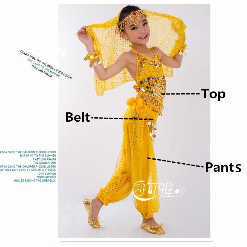 Thumbnail: Kids Belly Dance Costumes Set Oriental Dance Girls Belly Dancing India Belly Da