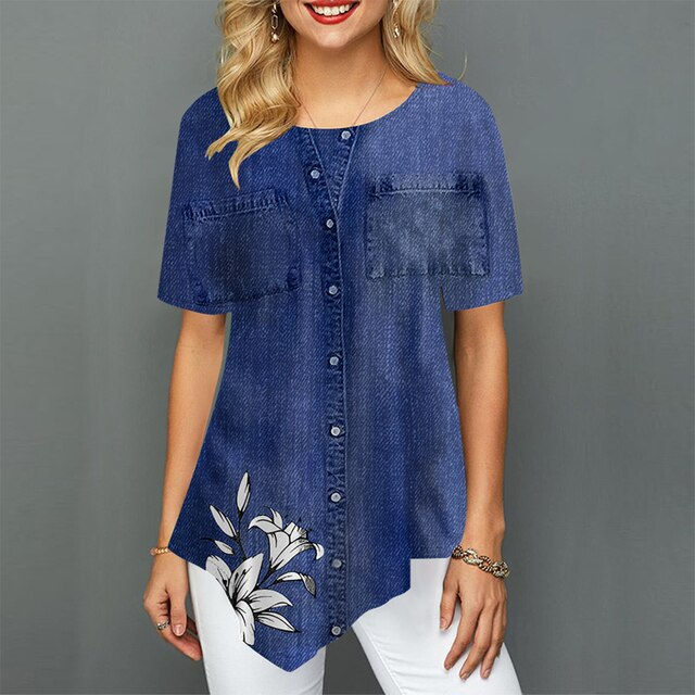 Thumbnail: Summer Women T-Shirts 3d Print Tops Fashion Casual Female Tee O Neck Short Slee