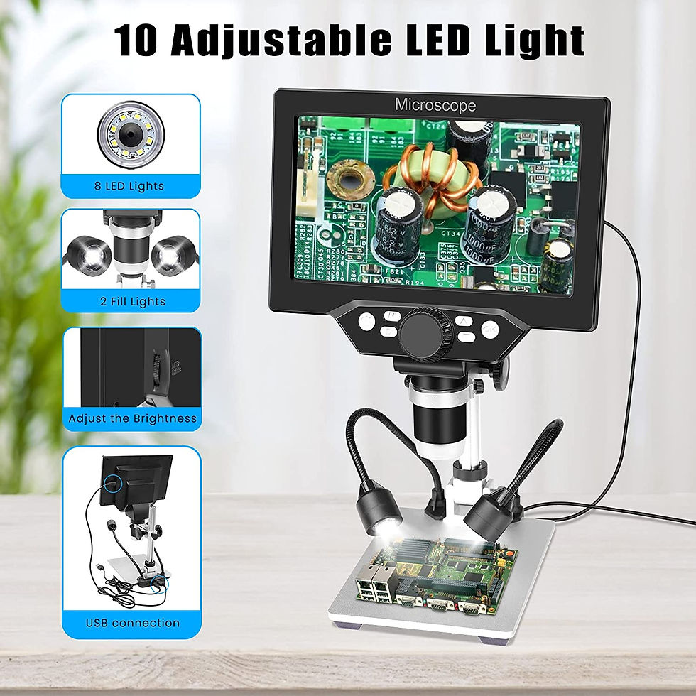 Thumbnail: 7''LCD Digital Microscope 1200X 12MP 1080P Photo/Video Zoom Microscope Metal St