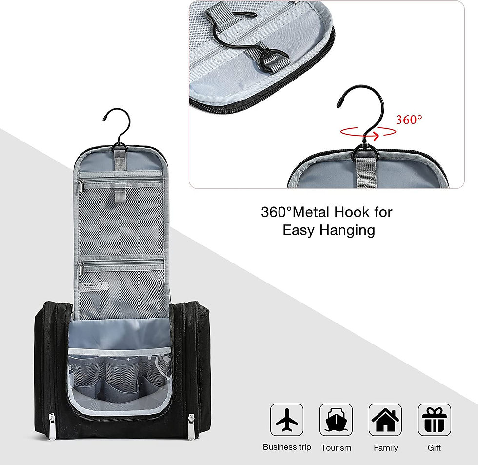 Miniatura: Toiletry Bag for Men, BAGSMART Travel Toiletry Organizer with hanging hook, Wat
