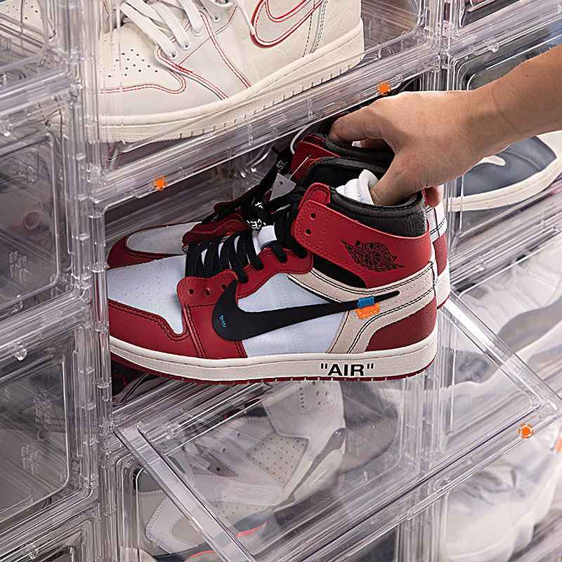 Thumbnail: Shoe Storage Box Clear Plastic Stackable Shoe Organizer for Closet Space Saving